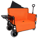 3 In 1 Folding Wagon With Bench Seat & Rear Mounted Tabletop - Orange