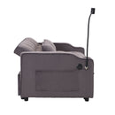 Modern Velvet Loveseat With Pullout Bed, Adjustable Reclining Backrest