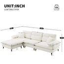 L Shaped Convertible Sectional Sofa 4 Seat Tufted Couch Set With Two Tone Adjust Legs Cloud Movable Ottoman