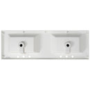 Vanity Top With Undermount Rectangular Double Sinks, Faucet Holes - White