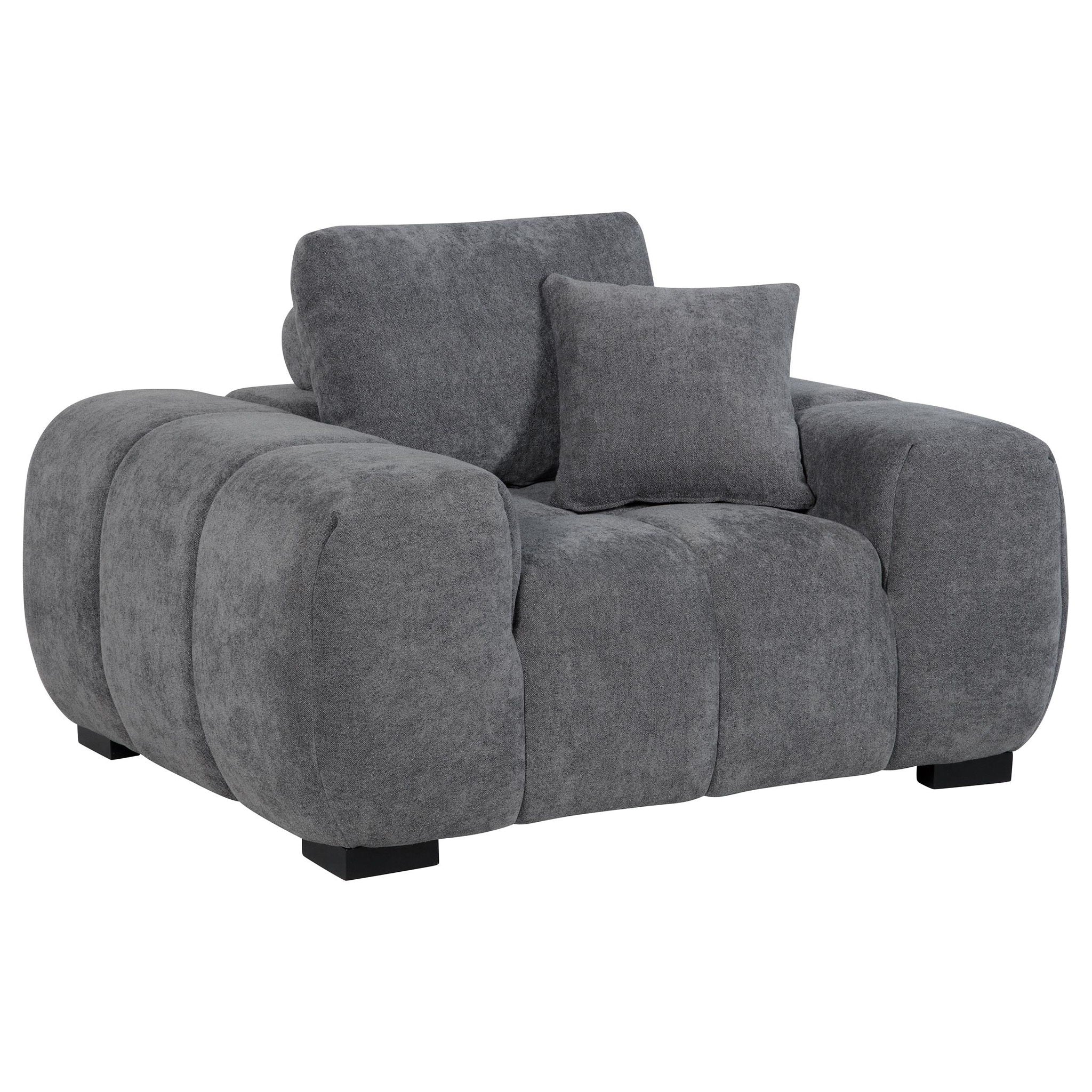Octavia Upholstered Track Arm Accent Chair Charcoal Grey - Atlantic Fine Furniture Melbourne FL
