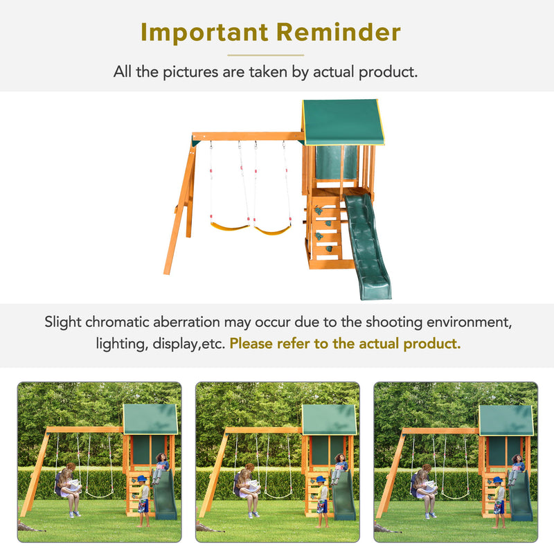 Children's Playset 3 In 1 With Slide, Swings, And Climber