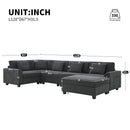 U Shaped Sectional Sofa 6 Seat Couch Set With Oversized Ottoman, Hidden Armrest Storage And Cup Holders USB Charging Ports Wide Seat Sofa