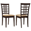 Kelso - Lattice Back Dining Side Chair (Set of 2) - Cappuccino - Atlantic Fine Furniture Inc
