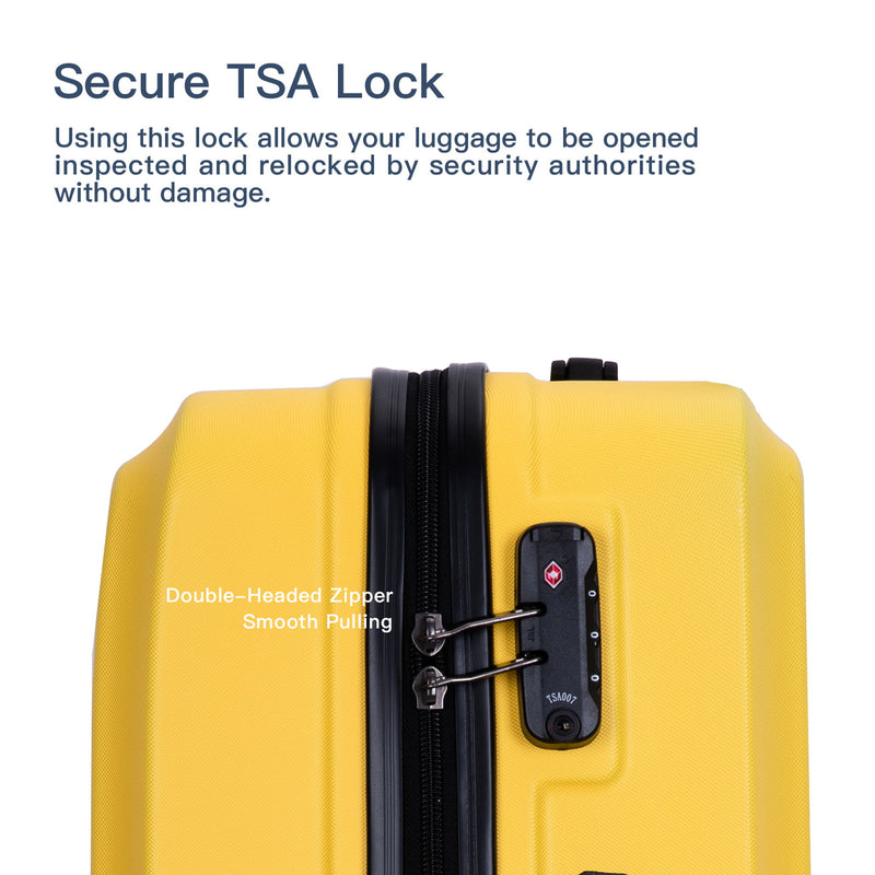 3 Piece Luggage Sets Lightweight Suitcase With Two Hooks, Spinner Wheels, Tsa Lock, Durable Hard Shell