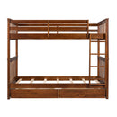 Bunk Bed With Ladders And 2 Storage Drawers