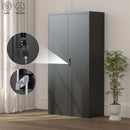 Large Capacity Wardrobe With Hanging Rod And Compartments