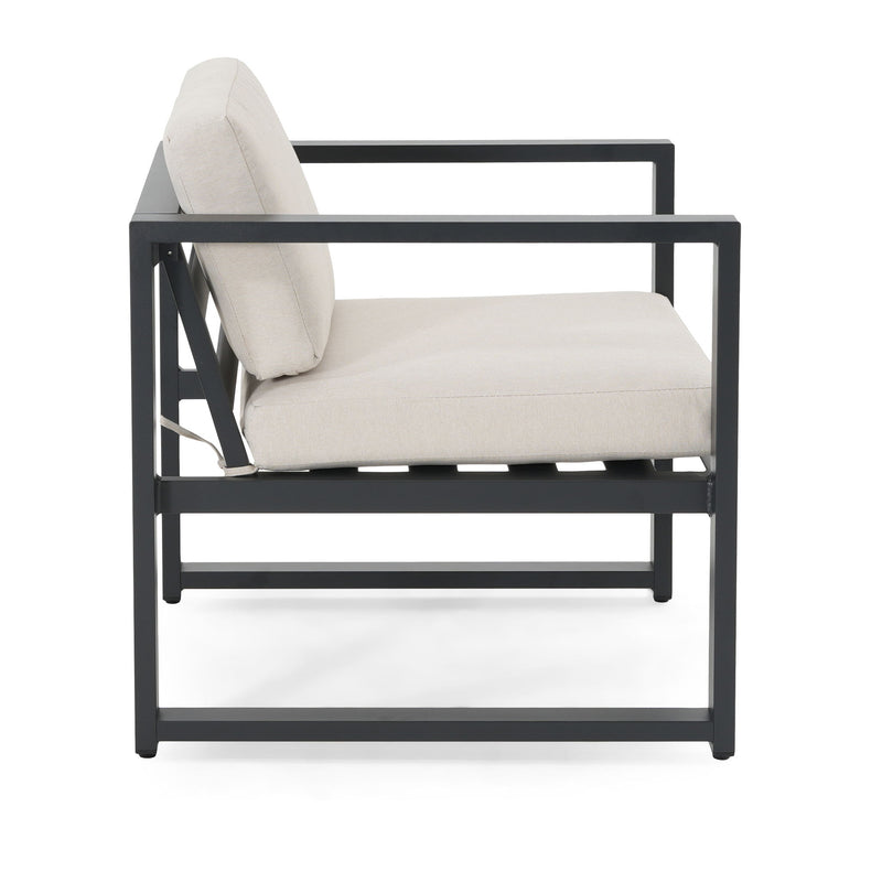 Navan - 4 Pieces Chat Set - Black / Beige