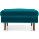 Amber - Square Upholstered Ottoman Linen