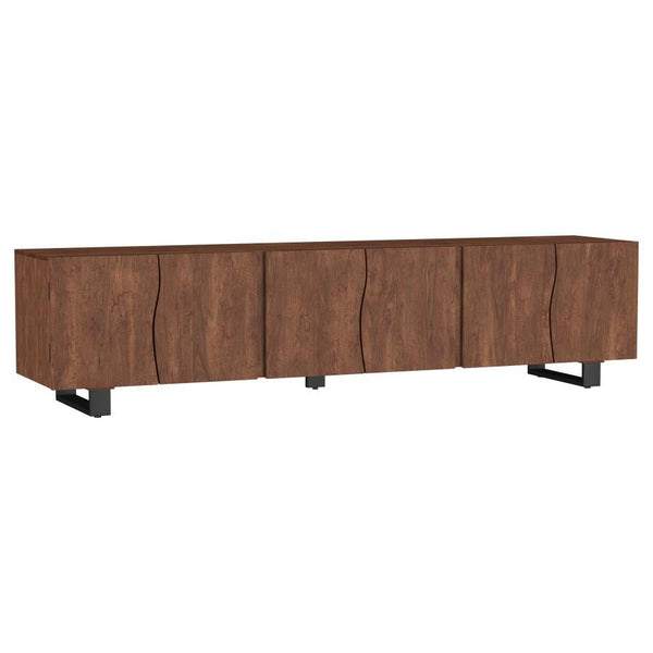 Trask - 86" Wood TV Stand Media Console - Mango Brown