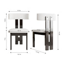Modern Dining Chairs, Vertical Backrest Kitchen Chairs For Dining Room (Set of 2) - White