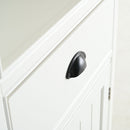 Retro Style 75'' Tall Display Shelf With Cabinet For Hallways Living Room Kitchen - White