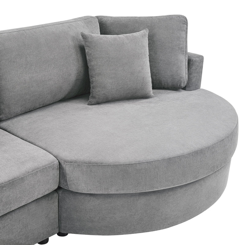 Modern 3 Seater Upholstered Sofa With Curved Design
