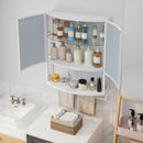 Arched Glass Double Door Wardrobe With Shatterproof Mirror, Open Shelf & Towel Rack