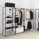 Fiona - Freestanding Walk In Wood Closet System With Metal Frame Melamine - White