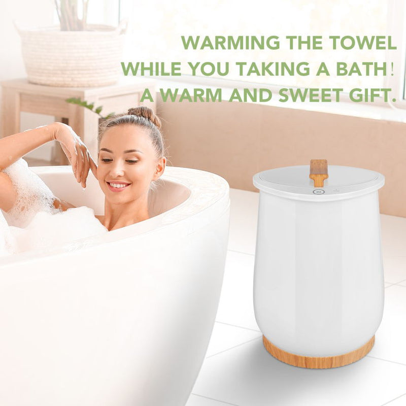 Towel Warmers, Luxury Bucket Towel Warmers, Large Towel Warmers For The Bathroom, Fits Up To 2 Oversized Towels - White