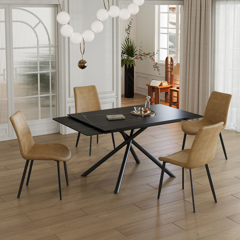 Modern Retractable Sintered Stone Dining Table
