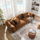 Nordic Modern Sofa With Removable Pillowcase, High Density Sponge Filling, 4 Throw Pillows