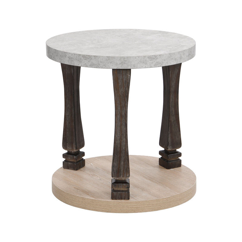 Mid-Century 2 Tier Round Table With Storage Shelf