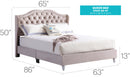 Upholstered Velvet Bed Transitional