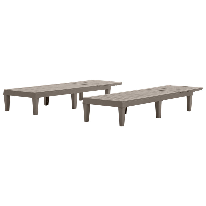 2 Piece Outdoor Chaise Lounges With Adjustable Backrest