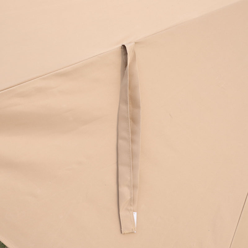 Double- Sided Outdoor Market Umbrella With Lights And Base