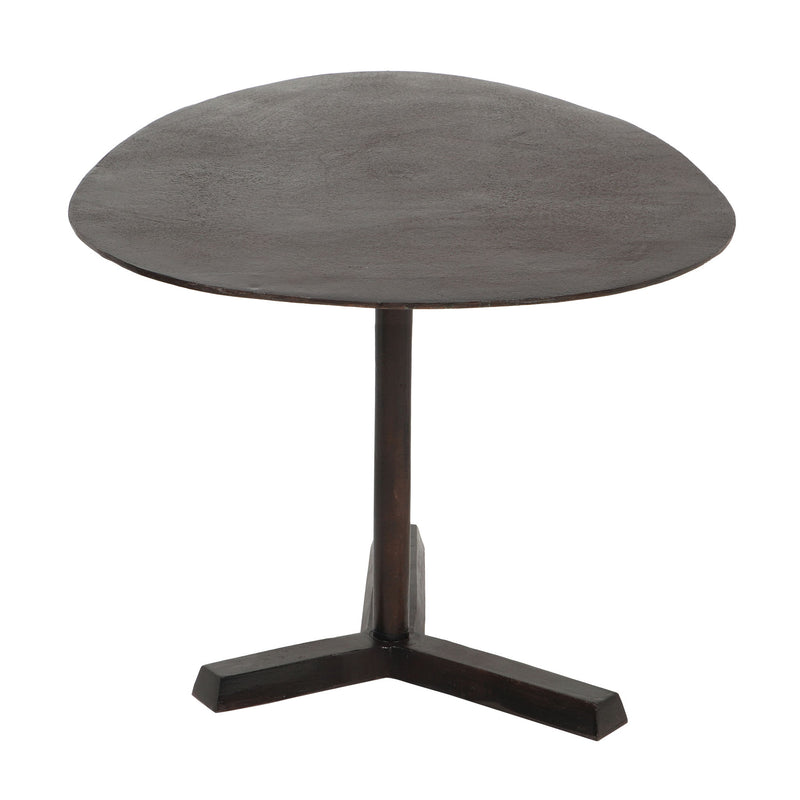 Industrial Style Elliptical Side Table With Aluminum Frame - Bronze
