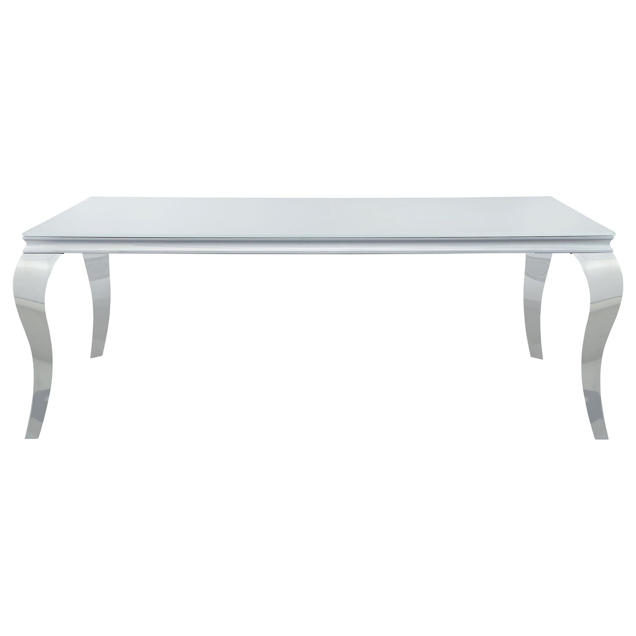 Carone 5-piece 81-inch Rectangular White Glass Dining Set Black - Atlantic Fine Furniture Melbourne FL