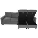Convertible Sectional Sofa With Storage Chaise Lounges And USB Ports