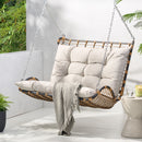 Arruda - Outdoor Wicker Porch Swing With Cushions