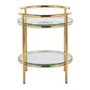 Rhonda - Contemporary / Glam Side Table - Gold / Clear