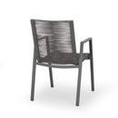 Outdoor Modern Aluminum Dining Chair Set With Rope Sea (Set of 2)