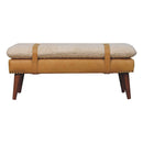 Boucle Leather Bench - Tan