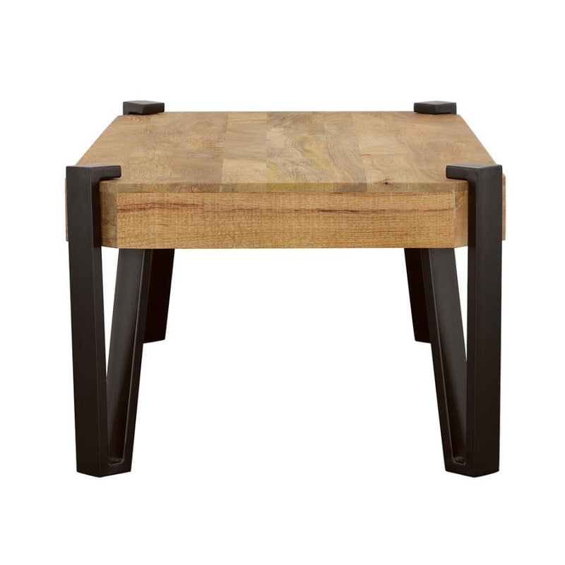 Winston - Wooden Rectangular Top Coffee Table - Natural And Matte Black