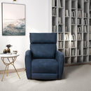 Carson - Swivel Glider Suede Recliner Chair - Midnight Blue