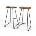Amberly - Rustic Saddle Bar Stool (Set of 2)