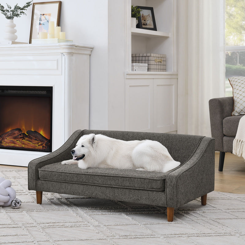Modern Durable Elevated Dog Sofa Bed With Irregular Armrest Design