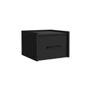 Floating Nightstand, Space Saving Design With Handy Drawer And Surface - Black