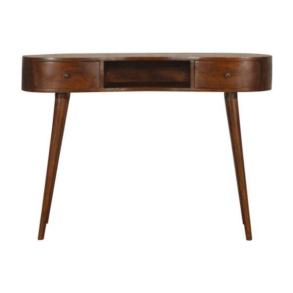 Wave Writing Desk, 2 Drawer - Chestnut