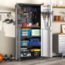 Metal Garage Storage Cabinet With Wheels Heavy Duty Tool Storage Cabinet - Brushed Nickel