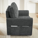 360° Swivel Accent Barrel Armchair With Side Pockets, Compact Design