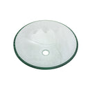 Crackle Vessel Sink, Round Bowl With Pop Up Drain - Clear