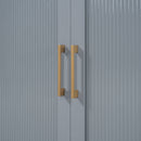 Murphy Bed With Frosted Glass Doors Design, Fake Drawers, Metal Legs