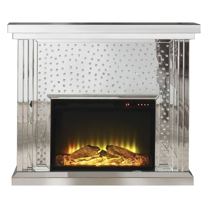 Nysa - Fireplace - Mirrored & Faux Crystals - 40" - Atlantic Fine Furniture Inc