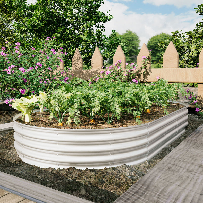 Heavy Duty Galvanized Raised Garden Bed Kit For Vegetables, Flowers & Herbs