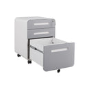 3 Drawer Mobile File Cabinet Under Desk Office, Simple Style Versatile Storage Cabinet For Legal / Letter / A4 Files, 5 Wheel Design Anti-Tilting Cold Rolled Steel Waterproof Moisture-Proof