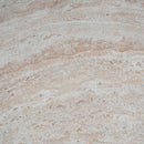 Elegant Indoor / Outdoor Lightweight Concrete Side Table With Travertine - Beige