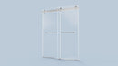 Frameless Double Sliding Soft-Close Shower Door, 3 / 8" (10Mm) Thick SGCC Tempered Glass Door, Matte