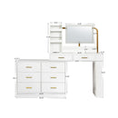 Modern 8 Drawer Dresser For Bedroom Ample Storage Wide Chest Of Drawers, Sturdy & Safe - White