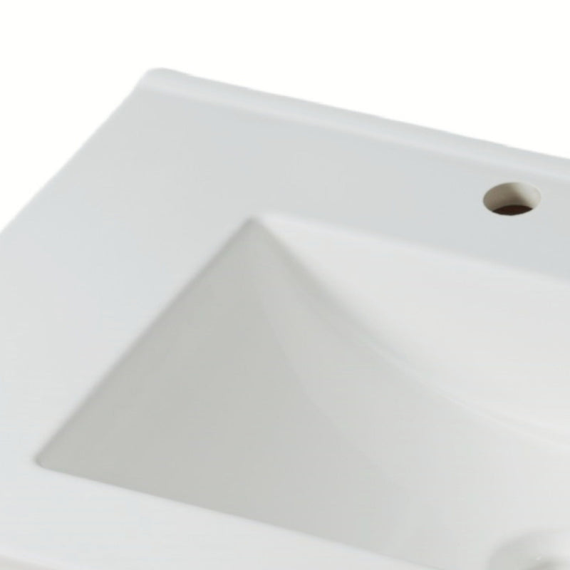 Bathroom Vanity With Ceramic Sink, Adjustable Shelf & Tip Out Tray